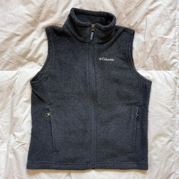 Columbia sportswear Gray fleece zip up vest youth sz S (8) gorpcore outdoors - Picture 1 of 8